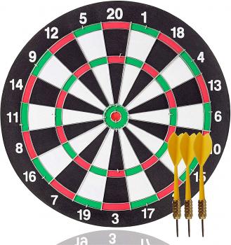 Dartset Dartscheibe Dartboard Kork inkl. 6x Dartpfeile Metall 43 cm